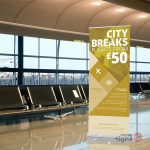 Economy roll-up banner airport