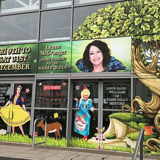 Theatre digitally printed full colour window graphics - banner